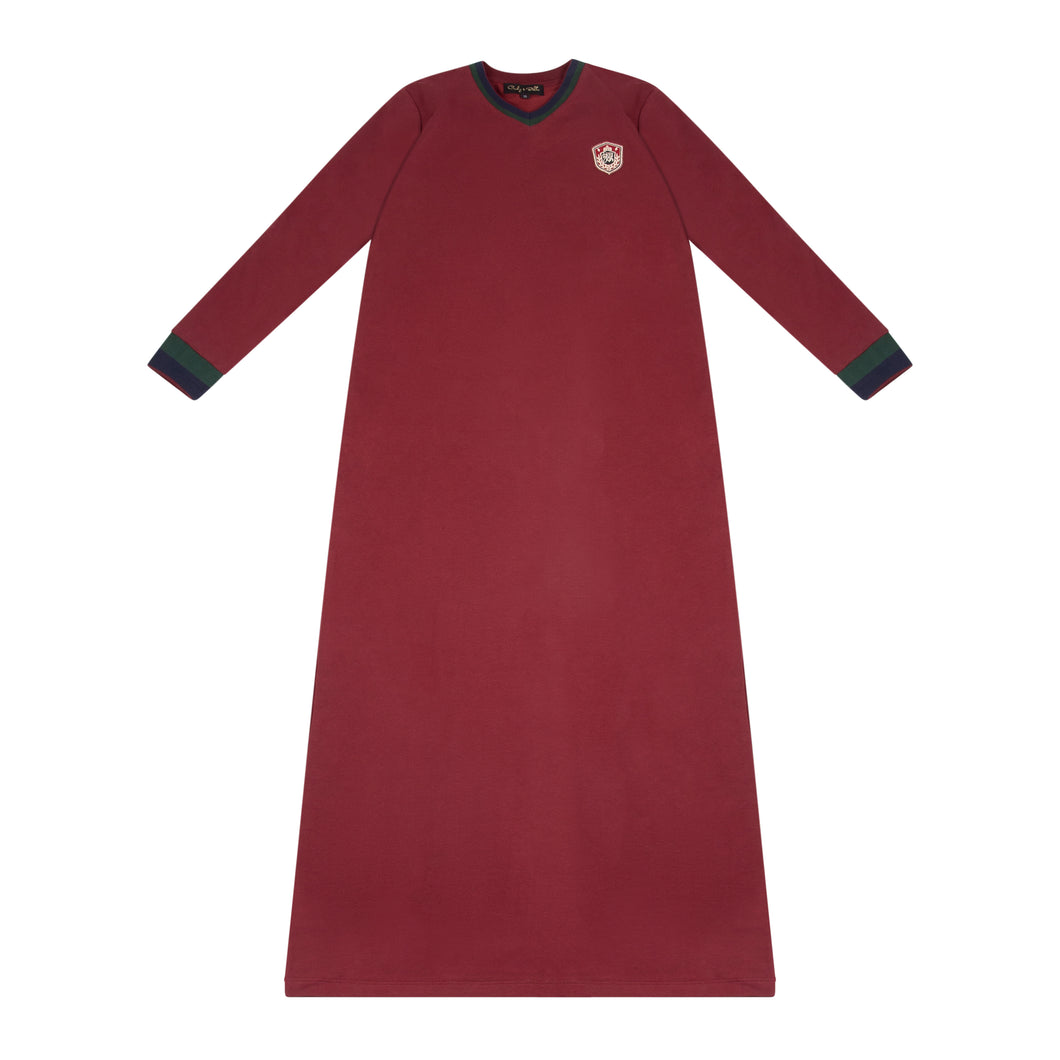 Nightgown For Girls |  Maroon Regal Emblem Nightgown