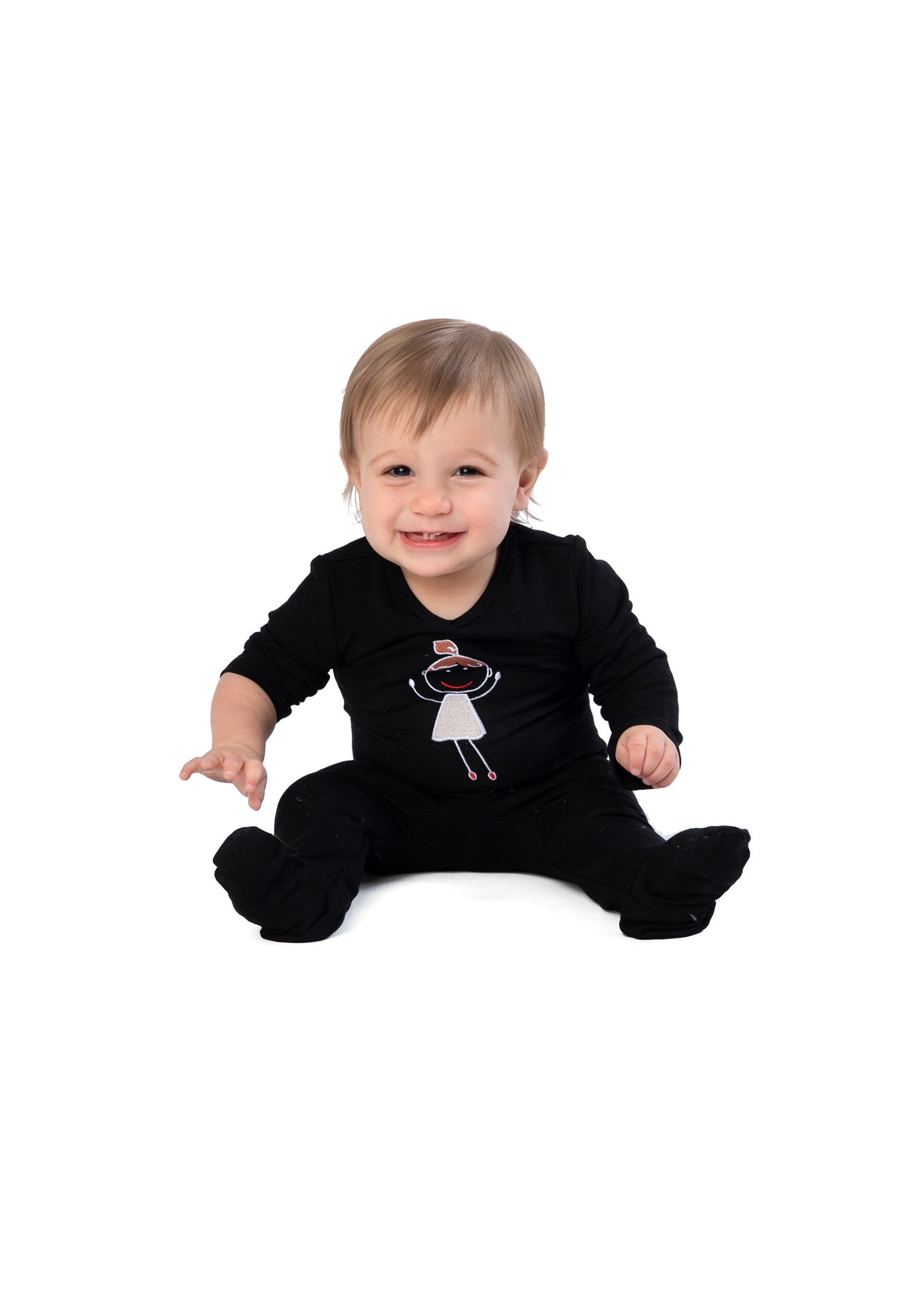 Pajamas For Kids  Black Classy Heavy Cotton Embroidered Girl Doll – Cindy  & Bella